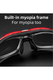 Resim Schulzz Rockbros Polarize %100 Uv Korumalı Kırmızı 5 Lensli Bisiklet Spor Dağ Kayak Gözlüğü 
