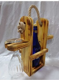 Resim Ahşap Rustik Şaraplık Ve İçecek Standı 