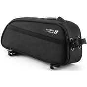 Resim Rockbros 063 Polyester + Pu Dağ Bisikleti İçin Bisiklet Telefon Kılıfı Ön Kiriş Tüpü Fermuarlı Telefon Çantası 