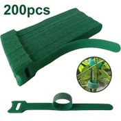 Resim 200 Adet Yeniden Kullanılabilir 15 cm Kaydırmaz Naylon Bitki Bağlama İpi, Yeşil Renkli, Tırmanan Bitkiler ve Bahçe Bakımı İçin Destek ve Sabitleme Aleti 