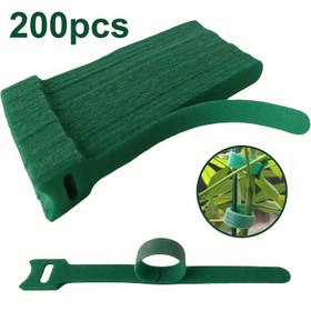 Resim 200 Adet Yeniden Kullanılabilir 15 cm Kaydırmaz Naylon Bitki Bağlama İpi, Yeşil Renkli, Tırmanan Bitkiler ve Bahçe Bakımı İçin Destek ve Sabitleme Aleti 