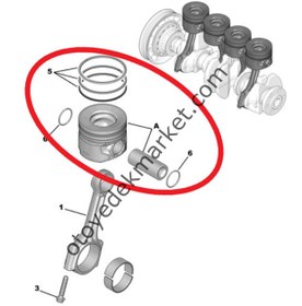 Resim Peugeot 308 (2018-2021) 1.5 BlueHdi Piston Takımı (Orijinal) 