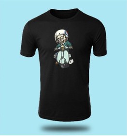 Resim Vespa Skull Siyah Baskılı Tshirt Modeli 