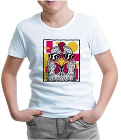 Resim A Rooster Wearing Sunglasses Beyaz Çocuk Tshirt 001 