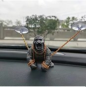 Resim Xuweiwei Mpanze1 1 Adet Görkemli Altın Renkli Gorilla Araç İçi Dekorasyonu Sabit Duran Plastik Heykel 