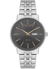 Resim Nacar SAFİR CAM KLASİK GÜMÜŞ ERKEK KOL SAATİ NC34-29B685-AGCM 