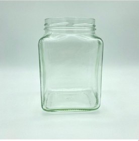 Resim 1600 cc Kırmızı Metal Kapaklı Köşeli Cam Kavanoz 