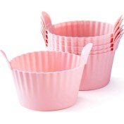 Resim Silikon Air Fritöz Yumurta Kalıp 8 Paket Yeniden Kullanılabilir Silikon Yumurta Isırık Kalıpları, Silikon Çörek Astar Haşlanmış Yumurta Bardakları (Yurt Dışından) 
