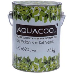 Resim Aquacool Su Bazlı Dış Mekan Mat Vernik Fx7620 2.5 Kg 