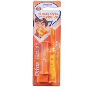Resim Difaş Diş Fırçası Çocuk Kum Saatli Soft Turuncu 