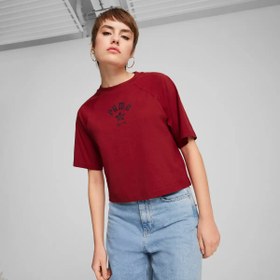 Resim Puma CLASSICS Relaxed Tee Bordo Kadın T-Shirt 