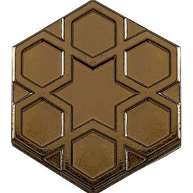 Resim Armada Çini 15x17 Cm Rölyefli Yıldız Bronz Altıgen Seramik 