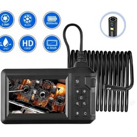 Resim Light up Vtn 008 Ekranlı Çift Kameralı 10 Mt Sert Kablo Yılan Endoskop Kamera 8 Mm 4.3 Inc 