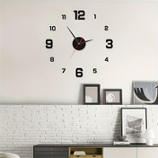 Resim Modern Sessiz Duvar Saati Işıltılı Akrilik Numaralarla - Kendinden Yapışkanlı, Oturma Odası ve Yatak Odası için DIY Dekoratif Etiket, Pil ile Çalışır (AA Dahil Değildir), 40x40cm, Minimalist Tasarım, Yatak Odası Zamanı | Nordik Tarz Dekor | Yansıtıcı Yüzey, Duvar Saati Oturma Odası 