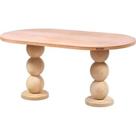 Resim Masifart Ephesi 160 Lık Boncuk Oval Masa Cilasız Ham Ham 