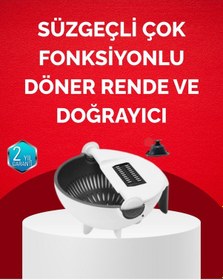 Resim Döner Mekanizmalı Sebze Doğrayıcı Hazneli Rende Çok Renkli 