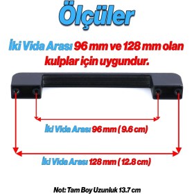 Resim Nzb Metal Kulp 128 mm -12.8 cm Mobilya Çekmece Mutfak Dolabı Dolap Kulpları Kulbu Siyah 
