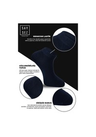 Resim Saysez Bambu Erkek Patik Düz Asorti Çorap Dikişsiz Premium Kutulu 6'lı Siyah - Lacivert - Füme 