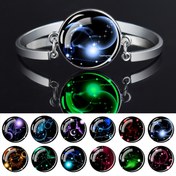 Resim 1 adet Karanlıkta Parlayan Kuyrukburcu Bilekliği Luminous Astrology İşareti Cam Kabuk Bilekliği Doğum Günü Hediyesi 