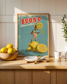 Resim Buono Limoncello Poster - 21x30cm / Kırmızı 