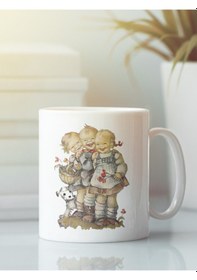 Resim Beyaz Kupa Bardak Vintage Dostluk Kardeşlik Arkadaşlık 6 