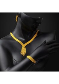 Resim Bilezikci Halat Örgülü Altın Düğün Seti Stgls8k29504 