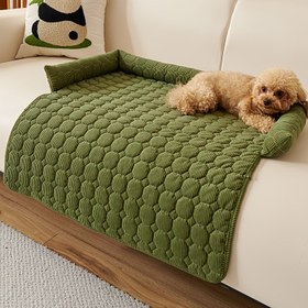 Resim Köpekler & Kediler için Lüks Peluş Evcil Hayvan Yatağı - Kaymaz, Çizilmeye Karşı Dirençli Polyester Dolgulu Koltuk Yuvası - Küçükten Orta Boy Irklar İçin İdeal 