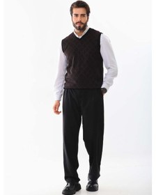 Resim Pelikan Erkek V Yaka Desenli Süveter 9614 Bordo 