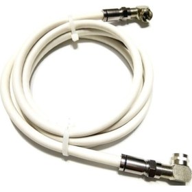 Resim Genel Markalar 7 Metre Rg6 U6 Bakır Anten Kablosu Hazır Sıkmalı Konnektörlü L Tipi 90 Derece 