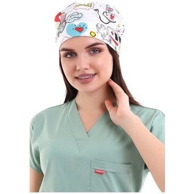 Resim Beyaz Stetoskop Desenli Dijital Baskı Cerrahi Bone - Doktor Bone-6503 Beyaz Stetoskop-Standart 