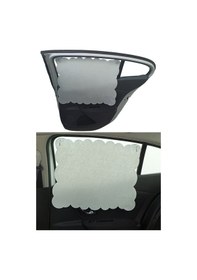 Resim Oto Güneşlik Perdesi Yan Cam Araç Arka Koltuk Emzirme Örtüsü Beyaz Keçe Vantuzlu Tutucaklı 1 Adet 