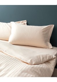 Resim Madame Coco Elicia Çift Kişilik %100 Pamuk Çizgili Saten Nevresim Takımı - Gold 8684427187227 Sarı 