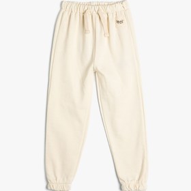 Resim Kız Bebek Basic Jogger Eşofman Altı Aplike Detaylı Beli Bağlamalı Pamuklu 