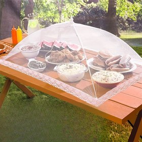 Resim Kamp/Piknik/Mangal/Parti için Ağ Gıda Kapağı, Sinek ve Böcekler Karşıtı Yeniden Kullanılabilir Gıda Koruma Çadırı 