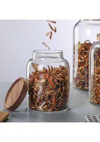 Resim Morponi Akasya Kapaklı Vakumlu Cam Erzak Kavanozu 2 Litre Mn Şeffaf 