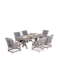 Resim Lavida Bahçe Masa Takımı Rattan Balkon Masa Seti 100x180 