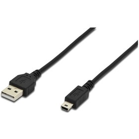 Resim Usb 2.0 Bağlantı Kablosu, Usb A Erkek - Usb Mini B 5 Pin Erkek, 1.8 Metre, Usb 2.0 Uyumlu, Ul, Siyah Renk-19180 