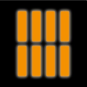 Resim Turuncu Reflective Reflektif Sticker Paketi 8'li Otomobil Motosiklet Reflektif Parlayan Sticker Etiket Modeli 