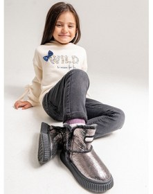 Resim Mnpc Kız Çocuk Platin Hakiki Deri Hakiki Kürklü Suya Dayanıklı Bot 25k3b11048483 Platin 