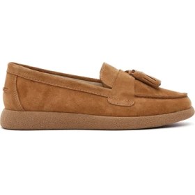 Resim Derimod Kadın Taba Süet Deri Konfor Loafer 26PFD150510 