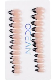 Resim Ocean Profesyonel Takma Tırnak Seti Black French Ebay-207 