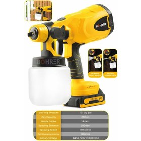 Resim Böhrer Akülü HB0055T 128V Yellow Boya Püskürtme Tabancası, Taşınabilir Oto Mobilya Çelik Kaplama Makinesi 