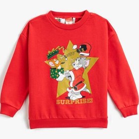 Resim Koton Erkek Bebek Yılbaşı Temalı Tom Ve Jerry Lisanslı Baskılı Sweatshirt 3wmb10381tk 