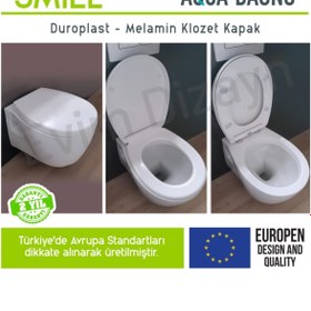 Resim AQUA BAGNO Smile Yavaş Kapanan Klozet Kapağı Duroplast 