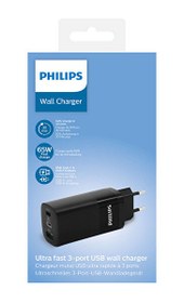 Resim DLP2681/12 2 USB-C &1 USB-A A 65W Duvar Şarj Adaptörü Philips