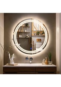 Resim Luna Led'li Kumlamalı Lavabo & Banyo Aynası Dokunmatik Sensörlü 70 X 70 Günışığı 