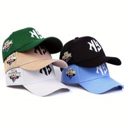 Resim NEW YORK Nakışlı Beyzbol Şapkası Düz Renk Trend Güneş Şapkaları Hafif Ayarlanabilir Baba Şapkası Kadınlar ve Erkekler için 
