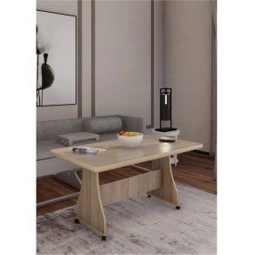 Resim Tekerlekli Mdf Masa %100 Mdf Salon Orta Sehpa Yemek Masası Ofis Sehpa 