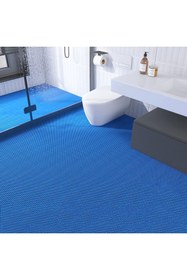 Resim Blue Home Banyo Duş Havuz Zincir Mat Paspas Kaydırmaz Pvc Paspas / Mavi / Ebat: 90 Cm. 