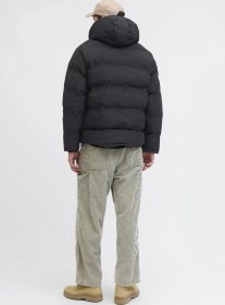 Resim Erkek Jack & Jones Jjesoho Kapüşonlu Puffer Mont Siyah, Yüksek Kalite, Fermuarlı, Uzun Kollu, Kışlık Şişme Mont Siyah 
